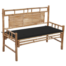 vidaXL bambusz kerti pad párnával 120 cm kerti bútor