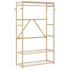 vidaXL bambusz ruhaállvány polcokkal 110x40x175 cm bútor