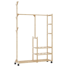 vidaXL bambusz ruhaállvány polcokkal és kerekekkel 100x38x175,5 cm bútor