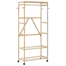 vidaXL bambusz ruhaállvány polcokkal és kerekekkel 90x40x179,5 cm bútor