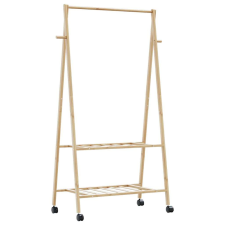 vidaXL bambusz ruhaállvány polcokkal és kerekekkel 96x45,5x155,5 cm bútor