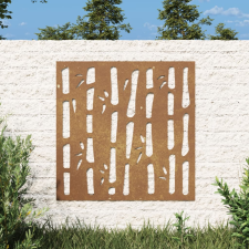 vidaXL bambuszmintás corten acél kerti faldísz 55x55 cm kerti dekoráció