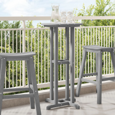 vidaXL Bárasztal Világosszürke 55x55x107 cm HDPE kerti bútor