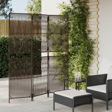 vidaXL barna 3-paneles polyrattan térelválasztó bútor