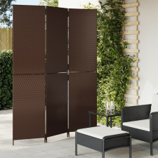 vidaXL barna 3-paneles polyrattan térelválasztó bútor