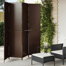 vidaXL barna 4-paneles polyrattan térelválasztó bútor