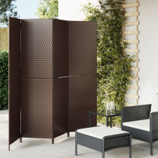 vidaXL barna 4 paneles polyrattan térelválasztó bútor