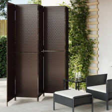 vidaXL barna 5-paneles polyrattan térelválasztó bútor