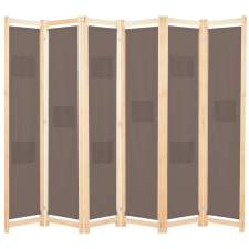 vidaXL barna 6-paneles szövetparaván 240 x 170 x 4 cm bútor