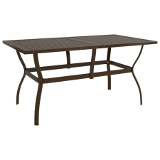 vidaXL barna acél kerti asztal 140 x 80 x 72 cm kerti bútor
