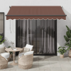 vidaXL barna automata kihúzható LED-es napellenző 300 x 250 cm