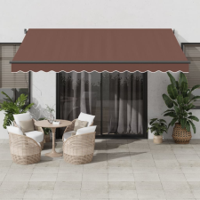 vidaXL barna automata kihúzható LED-es napellenző 400x350 cm kerti bútor
