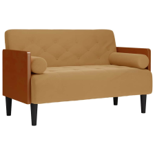 vidaXL barna bársony loveseat kanapé párnákkal 110 cm (4100604) bútor