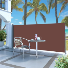 vidaXL Barna behúzható oldalsó napellenző 120 x 300 cm kerti bútor