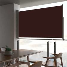 vidaXL Barna behúzható oldalsó teraszi napellenző 140 x 300 cm kerti dekoráció