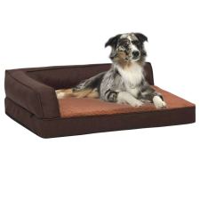 vidaXL barna ergonomikus vászonhatású gyapjú kutyaágymatrac 60 x 42 cm szállítóbox, fekhely kutyáknak