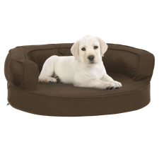 vidaXL barna ergonomikus vászonhatású kutyaágymatrac 60 x 42 cm szállítóbox, fekhely kutyáknak