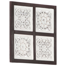 vidaXL barna és fehér kézzel faragott fali panel MDF 40 x 40 x 1,5 cm építőanyag