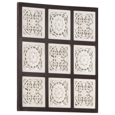 vidaXL barna és fehér kézzel faragott fali panel MDF 60 x 60 x 1,5 cm építőanyag