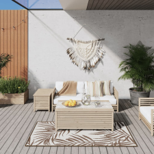 vidaXL barna és fehér megfordítható kültéri szőnyeg 80 x 150 cm lakástextília