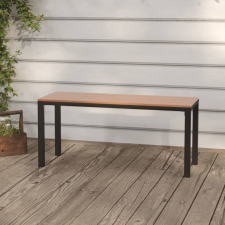vidaXL barna és fekete acél és WPC kerti pad 110 cm kerti bútor