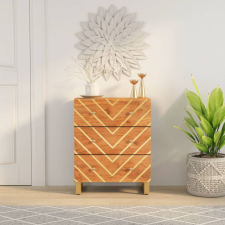 vidaXL barna és fekete tömör mangófa kisszekrény 60x33,5x75 cm bútor
