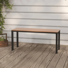 vidaXL Barna-fekete acél és WPC kerti pad 110 cm kerti bútor