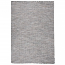 vidaXL barna-fekete lapos szövésű kültéri szőnyeg 140 x 200 cm lakástextília