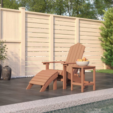 vidaXL barna HDPE kerti adirondack szék lábtartóval és asztallal kerti bútor