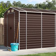 vidaXL barna horganyzott acél kerti fészer 191 x 555 x 198 cm kerti tárolás