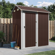 vidaXL barna horganyzott acél kerti fészer 192x152,5x237 cm kerti tárolás