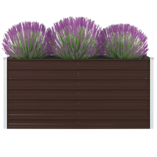 vidaXL barna horganyzott acél kerti magaságyás 160 x 80 x 45 cm kerti dekoráció