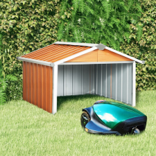 vidaXL barna horganyzott acél kerti robotfűnyíró-tároló 92x97x63 cm kerti tárolás
