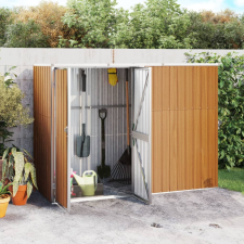 vidaXL barna horganyzott acél kerti szerszámtároló 225 x 89 x 161 cm kerti tárolás