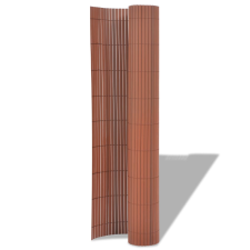 vidaXL barna kétoldalas PVC kerti kerítés 90 x 500 cm (43630) kerti bútor