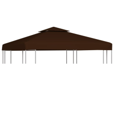 vidaXL barna kétszintes pavilon tetőponyva 310 g/m² 3 x 3 m kerti bútor