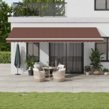 vidaXL barna kézzel kihúzható LED-es napellenző 600 x 300 cm kerti bútor