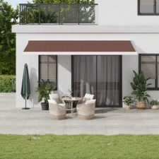 vidaXL barna kézzel kihúzható napellenző 500 x 300 cm kerti bútor