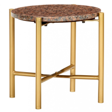 vidaXL barna márvány textúrájú valódi kő dohányzóasztal 40x40x40 cm bútor