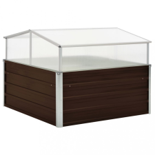 vidaXL Barna melegház horganyzott acélból 100 x 100 x 85 cm kerti tárolás