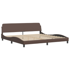 vidaXL barna műbőr ágykeret fejtámlával 200 x 200 cm (373260) ágy és ágykellék