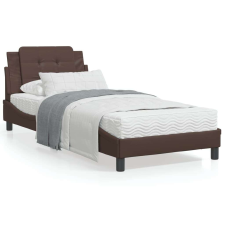 vidaXL barna műbőr ágykeret LED-világítással 80 x 200 cm ágy és ágykellék