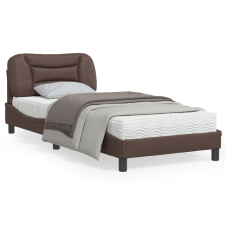 vidaXL barna műbőr ágykeret LED-világítással 90x190 cm ágy és ágykellék