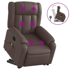 vidaXL barna műbőr dönthető masszázs- és állófotel (3205273) masszázsfotel