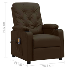 vidaXL barna műbőr felállást segítő masszázsfotel masszázsfotel