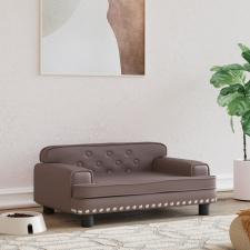 vidaXL barna műbőr kutyaágy 70 x 45 x 30 cm szállítóbox, fekhely kutyáknak