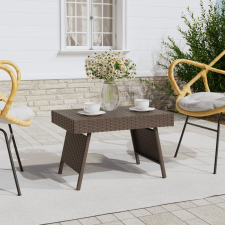 vidaXL barna összecsukható polyrattan kisasztal 60 x 40 x 38 cm bútor