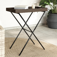vidaXL barna összecsukható polyrattan tálcaasztal 65 x 40 x 75 cm kerti bútor