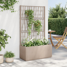 vidaXL barna polipropilén rácsos kerti ültetőláda 80 x 36 x 140 cm kerti tárolás