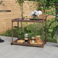 vidaXL Barna polyrattan bárkocsi 100 x 45 x 83 cm bútor